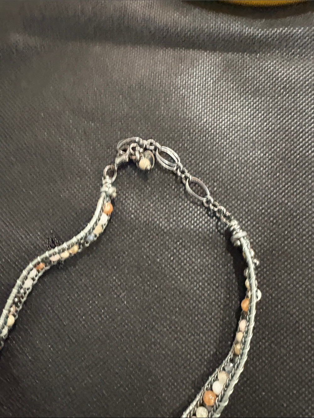 Multi-Strand Beaded Necklace in Gray and Beige - Women Jewelry